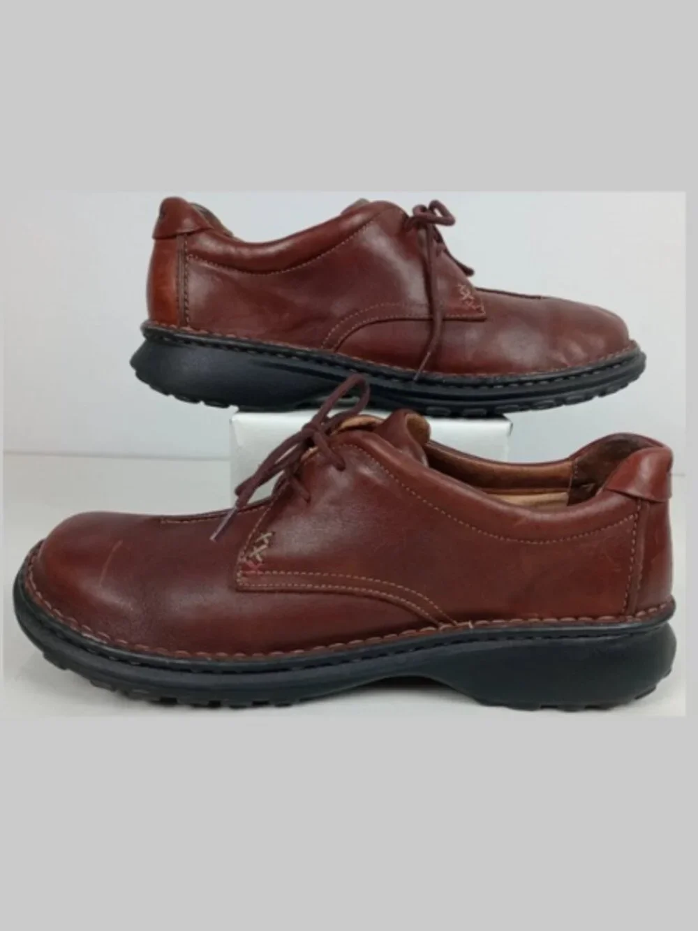 Clarks Nature II Mens 11M Brown Oxford Round Toe Lace up Leather‎ Dress Shoes